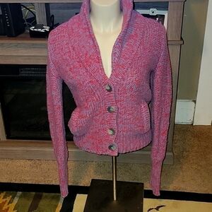 American Eagle Crop Button Up Sweater Jacket. V Neck. Knit. Medium. Y2k